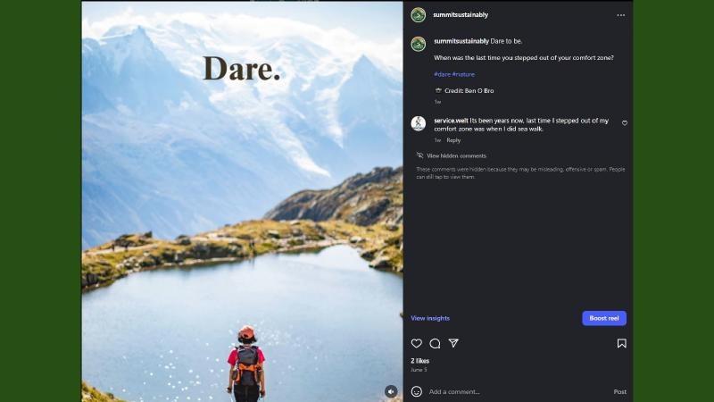 Summit Sustainably Instagram post slide from the project PDF